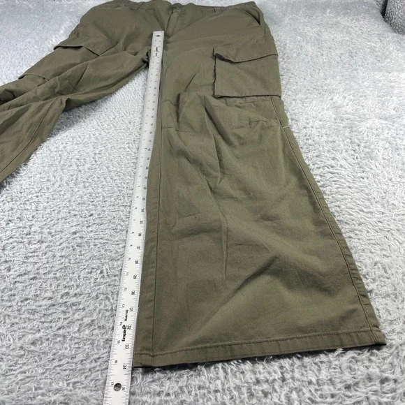HM Divided Mens Olive Green Wide Leg Cargo Pants Size 14 New With Tags - Picture 8 of 11